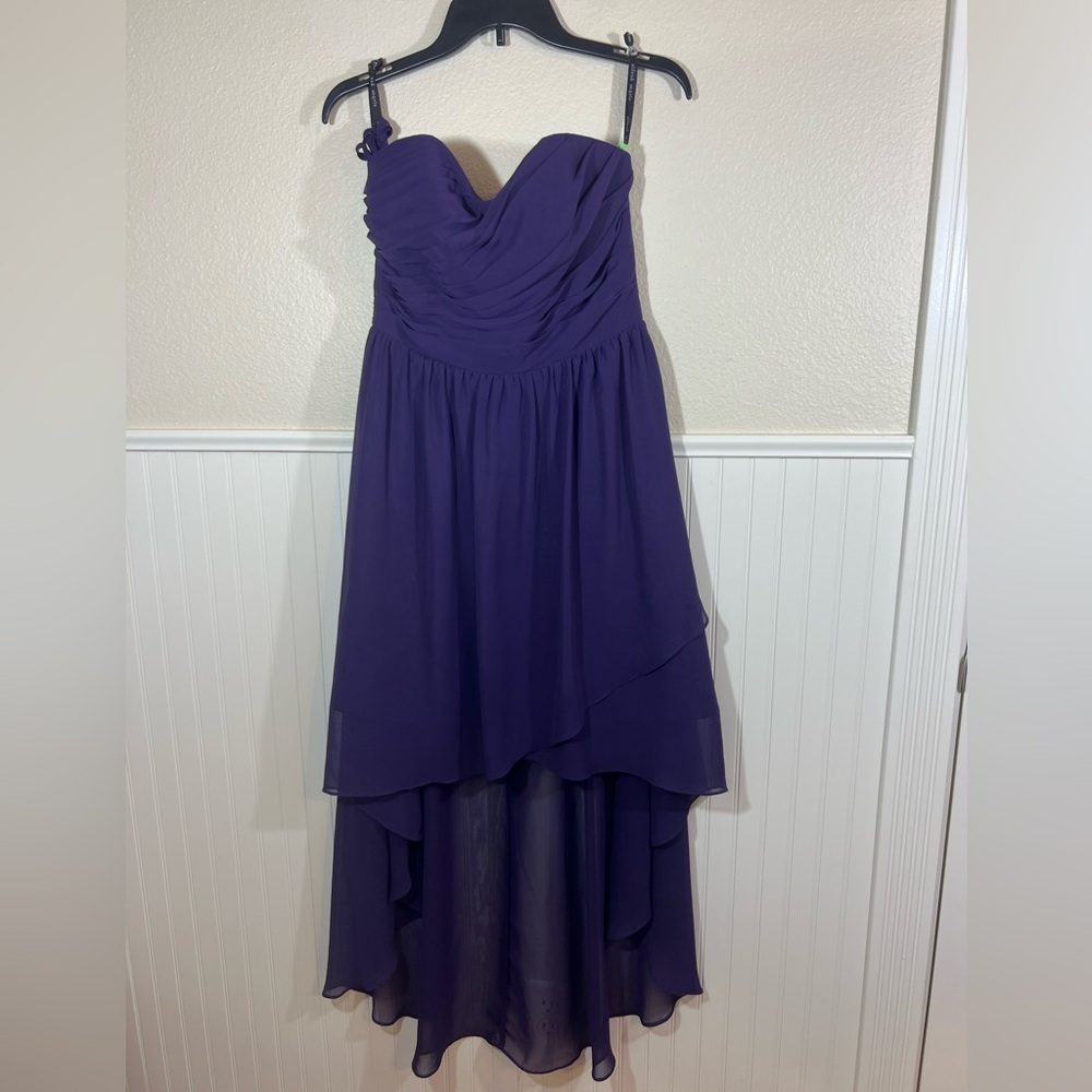 Alfred Angelo Purple Asymmetrical Fairy Bridesmaid Dress